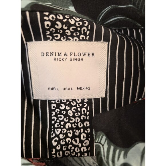 Denim‎ & Flower Men's Large Ricky Singh Floral Paisley Short Sleeve Shirt - Picture 3 of 6